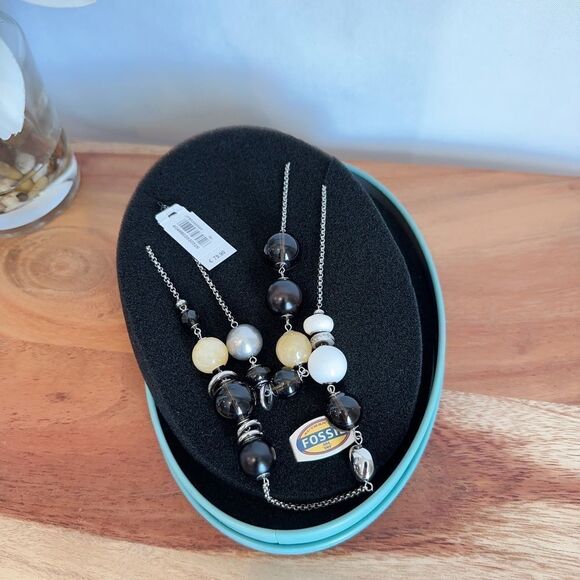 NWT Fossil Ebony Multi-Color 38 inches Necklace - Picture 3 of 5